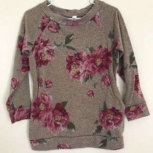 Brown Floral Sweater